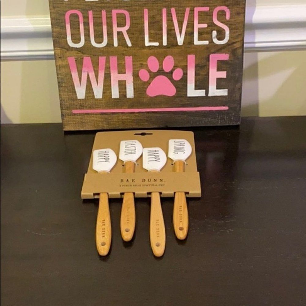 Rae Dunn 4 Pc Happy Easter/Spring Mini Spatulas